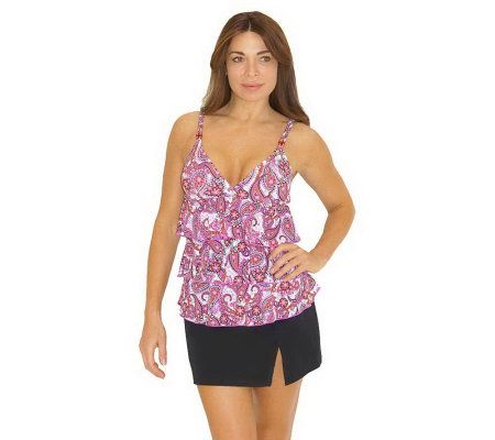 Fit 4 U Hips Separates Skirted Swim Bottoms with Slit - A327374