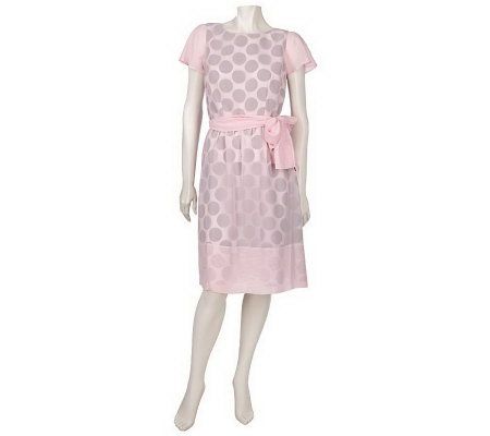SC by Sara Campbell Chiffon Overlay Polka Dot Dress w/Chiffon Belt - A88574