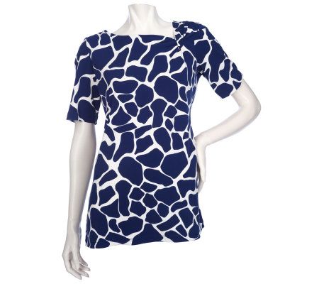 Effortless Style by Citiknits Printed Knot Tunic - A200775