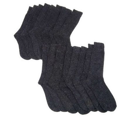 Set of 8 Marled Crew Socks with Thermal Looping - A203775