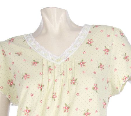 Carole Hochman Sisley Bloom with Dots Flutter Sleeve Gown