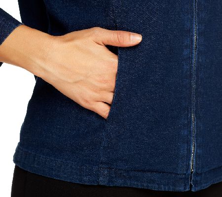 Bob Mackies Zip Front Cotton Jacket with Grommets