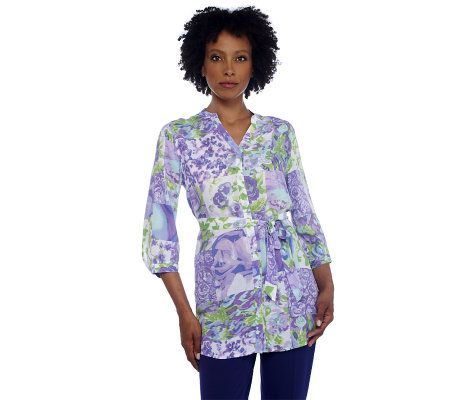 Isaac Mizrahi Live! Floral Print Tunic - A222375