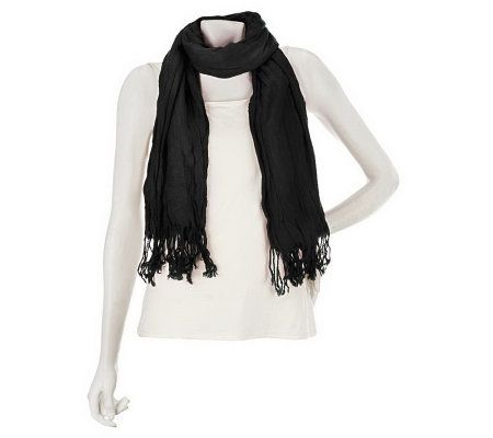 Susan Graver Solid Crinkle Scarf - A225475