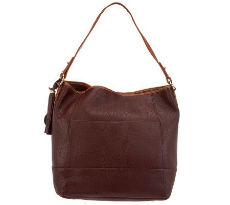 Isaac Mizrahi Live! Bridgehampton Pebble Leather Hobo