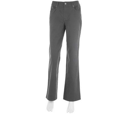 Women with Control Brushed Twill Fly Front Regular Pants - A227975