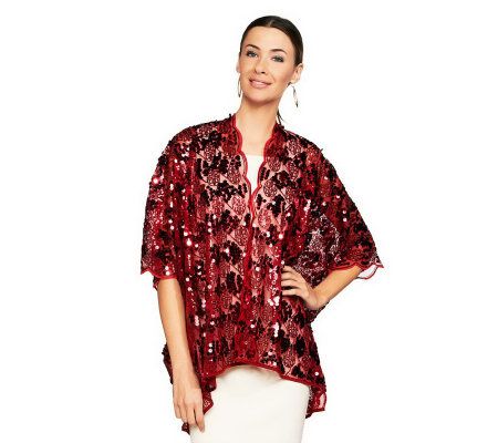 Joan Rivers Metallic Glam Kimono - A230575