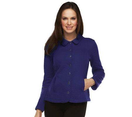 Isaac Mizrahi Live! Floral Quilted Knit Jacket - A231575