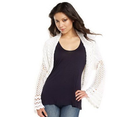 Luxe Rachel Zoe Scoop Neck Crochet Sweater - A202376