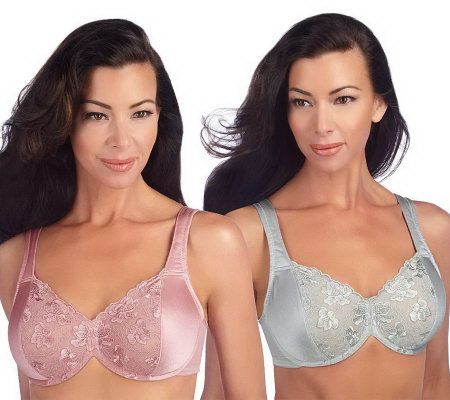 Breezies Set of 2 Lace Eclipse Underwire Bras with UltimAir - A203576