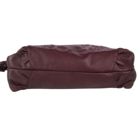 Fiore by Isabella Fiore Carla Leather Hobo with Embroidery