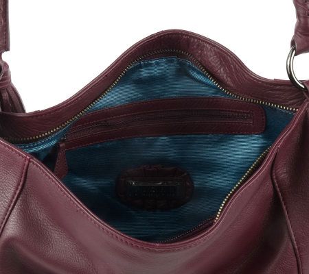 Fiore by Isabella Fiore Carla Leather Hobo with Embroidery