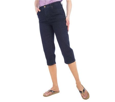 Denim & Co. How Fitting! Tummy Slimming Denim Capri Pants - A213776