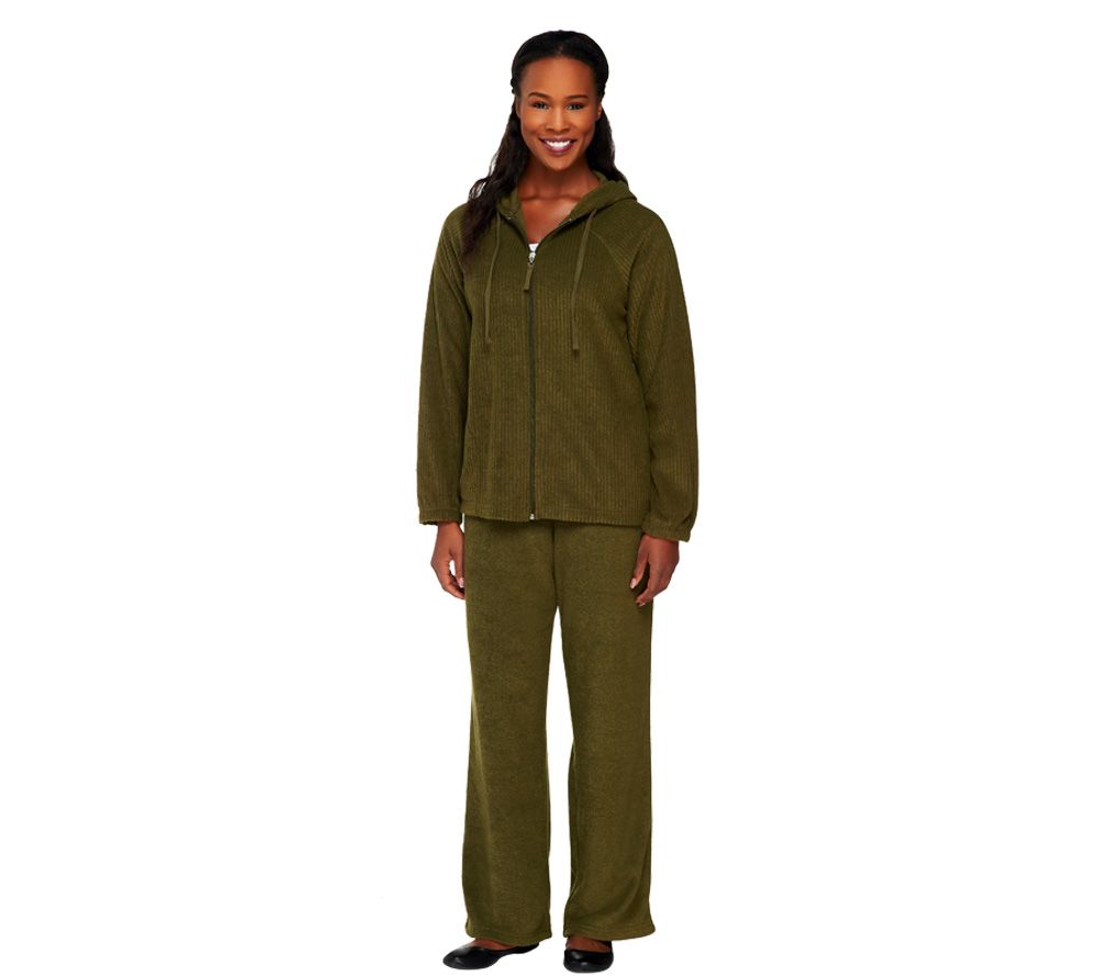 Stan Herman Brushed Back Terry 2-pc. Hooded Lounge Set - A216676