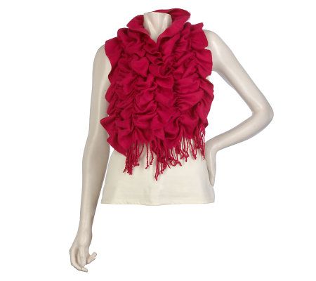 Joan Rivers Ruffled Scrunch Scarf with Fringe - A219076