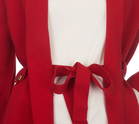 George Simonton Open Front Cardigan with Rib Trim and Novelty Buttons