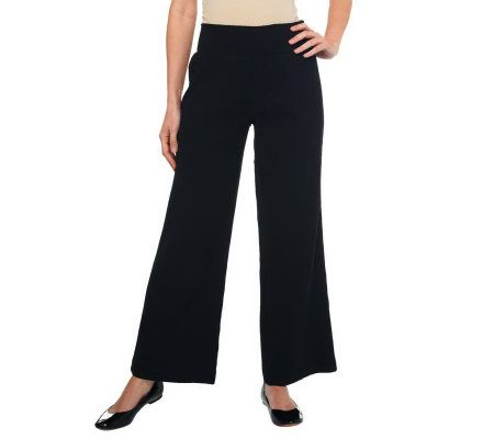 Liz Claiborne New York Wide Leg Gauze Pants w/Elastic Waistband - A224076