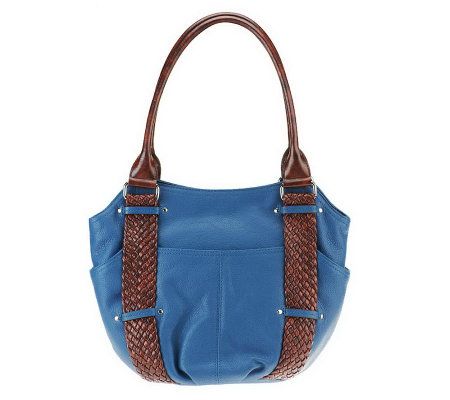Tignanello Pebble Leather Tote with Braided Details - A224176