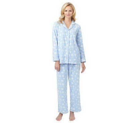 Carole Hochman Novelty Print Microfleece Notch Collar Pajama Set - A227876