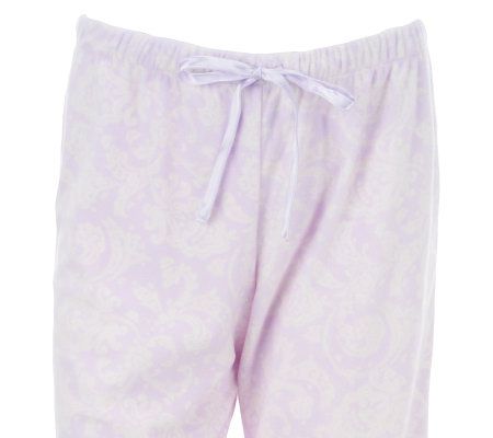 Carole Hochman Novelty Print Microfleece Notch Collar Pajama Set