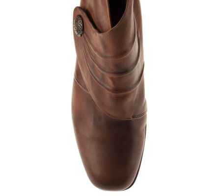 Earth Dune Leather Wedge Ankle Boots