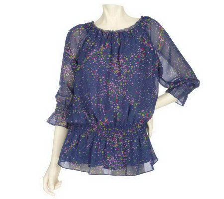 As Is Simply. Chloe Dao Printed Chiffon Blouse - A230176