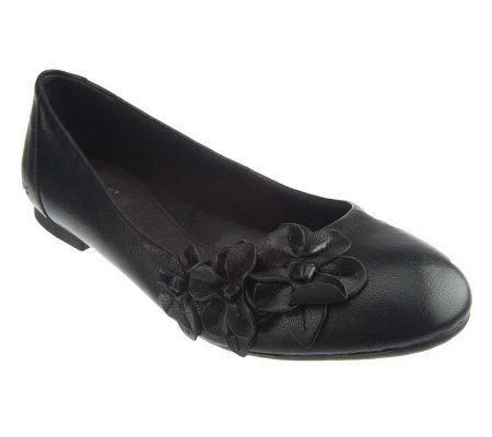 B.O.C. by Born Shailene Leather Slip-on Flats with Flower Detail - A231276