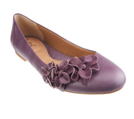 B.O.C. by Born Shailene Leather Slip-on Flats with Flower Detail - A231276