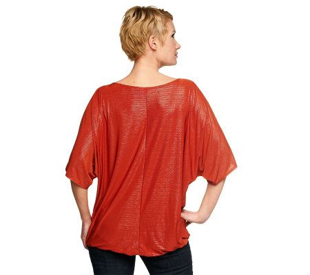 Attitudes by Renee Shimmer Dolman Sleeve Tunic