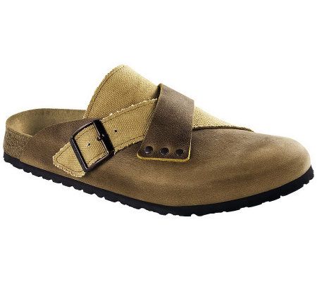 Birkis Womens Mika Leather and Textile Clogs - A326876