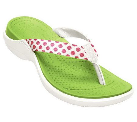 Crocs Womens Capri Polka Dot Flip Flop Sandals - A327876
