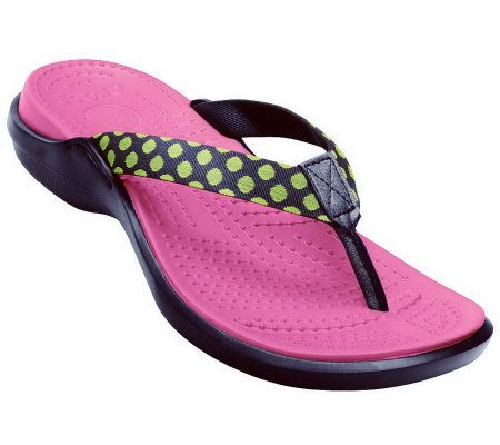 Crocs Womens Capri Polka Dot Flip Flop Sandals - A327876