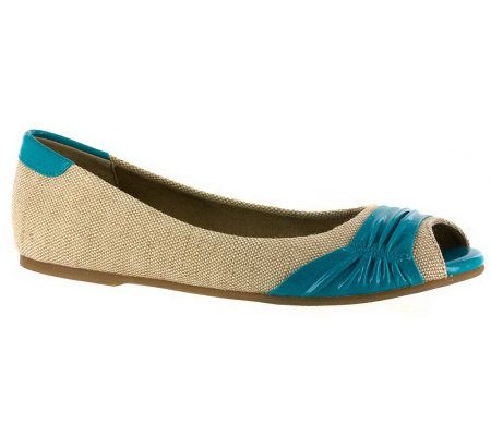 Bella Vita Trina Peep Toe Flat Shoes - A327976