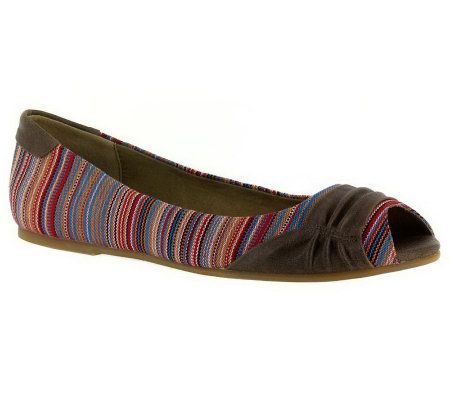 Bella Vita Trina Peep Toe Flat Shoes - A327976