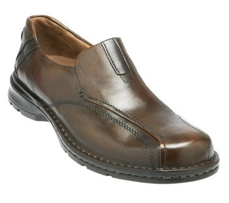 Clarks Mens Escalade Leather Slip On Shoes - A169577