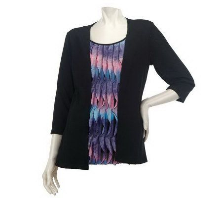 Effortless Style by Citiknits 3/4 Sleeve Eyelash Duet - A201577