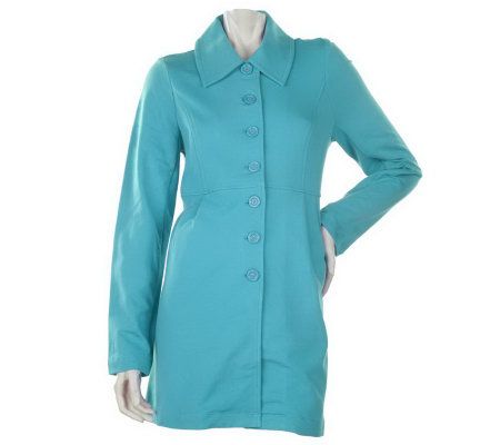 Motto Button Front Knit Jacket with Point Collar - A212277