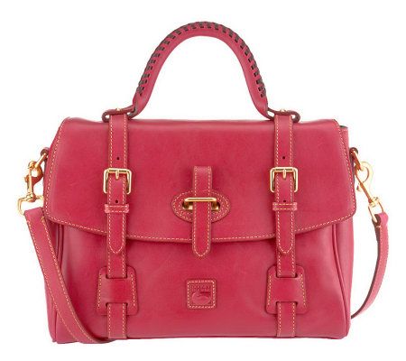 Dooney & Bourke Florentine Leather Flap Tab Satchel - A224977