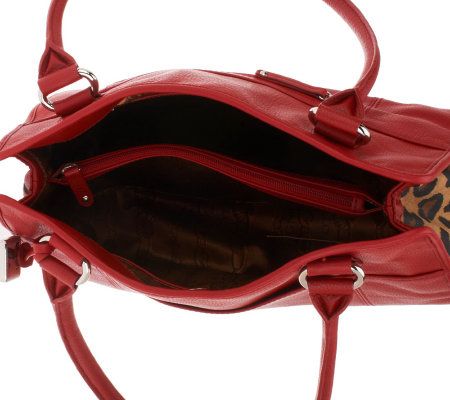 Tignanello Pebble Leather Shopper with Animal Accent