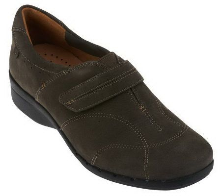 Clarks Unstructured Un.Boost Leather Slip-on Shoes w/ Strap - A226677