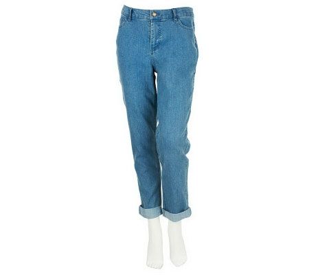 Denim & Co. Regular Modern Waist 5-Pocket Ankle Jeans w/ Cuff - A227377