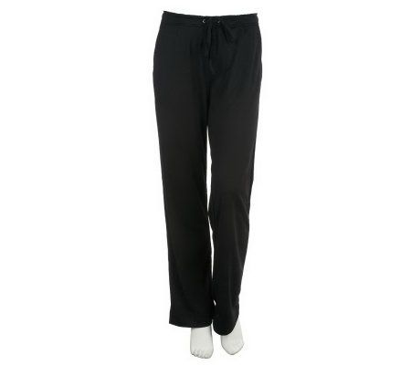 Linea by Louis DellOlio Drawstring Wide Leg Pants w/Pocket Detail - A227577