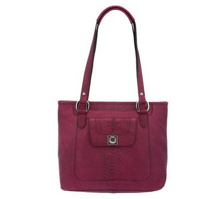 B. Makowsky Luxe Cobra Embossed Leather Tote - A228877