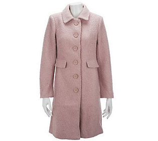 Linea by Louis DellOlio Button Front Coat with Seam Detail