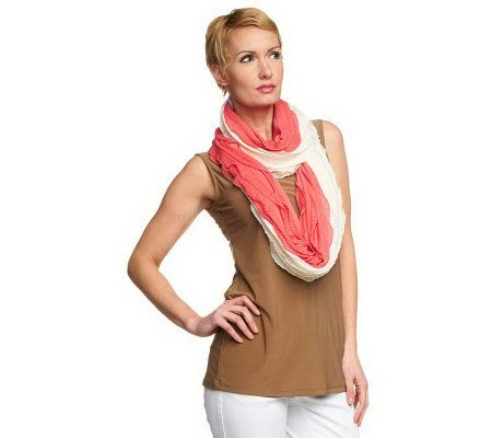 Attitudes by Renee Sleeveless Top w/ (2) Eyelash Scarves - A231677