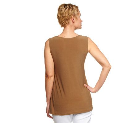 Attitudes by Renee Sleeveless Top w/ (2) Eyelash Scarves