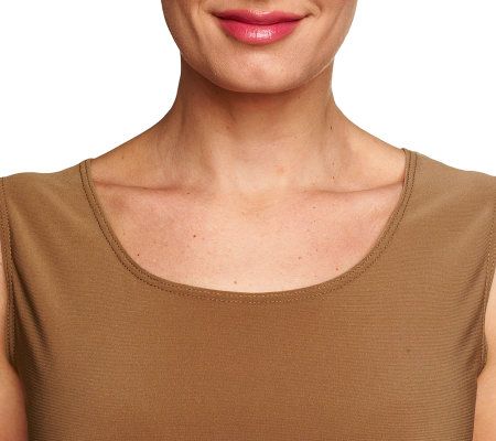 Attitudes by Renee Sleeveless Top w/ (2) Eyelash Scarves