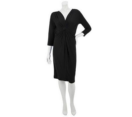 Women with Control 3/4 Sleeve Shaper Dress w/Knot Detail - A232777