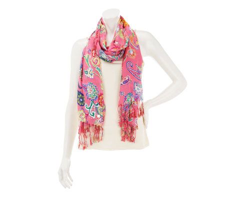 Liz Claiborne New York Paisley Printed Scarf with - A232977