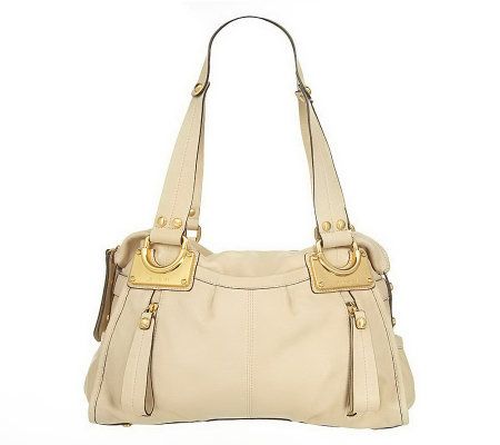 As Is B. Makowsky Glove Leather East/West Zip Top Satchel - A201078